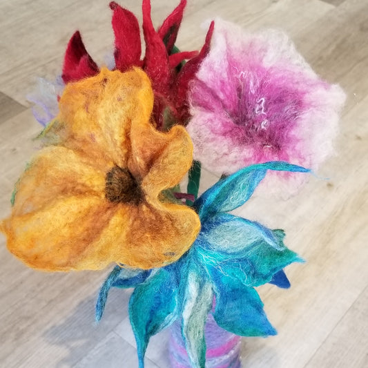 May Day Wet Felted Flower