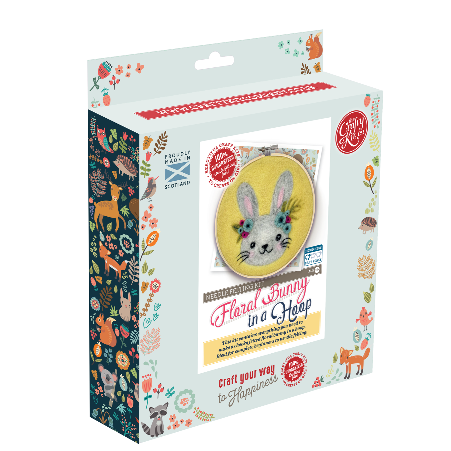 🎀 Sale! Floral Bunny in a Hoop Needle Felting Craft Kit