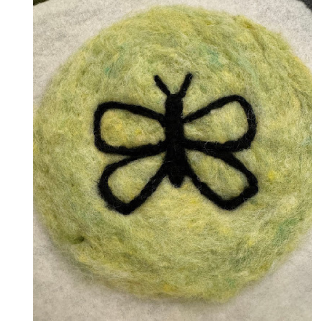Monarch Butterfly - Felted Landscape in a Hoop