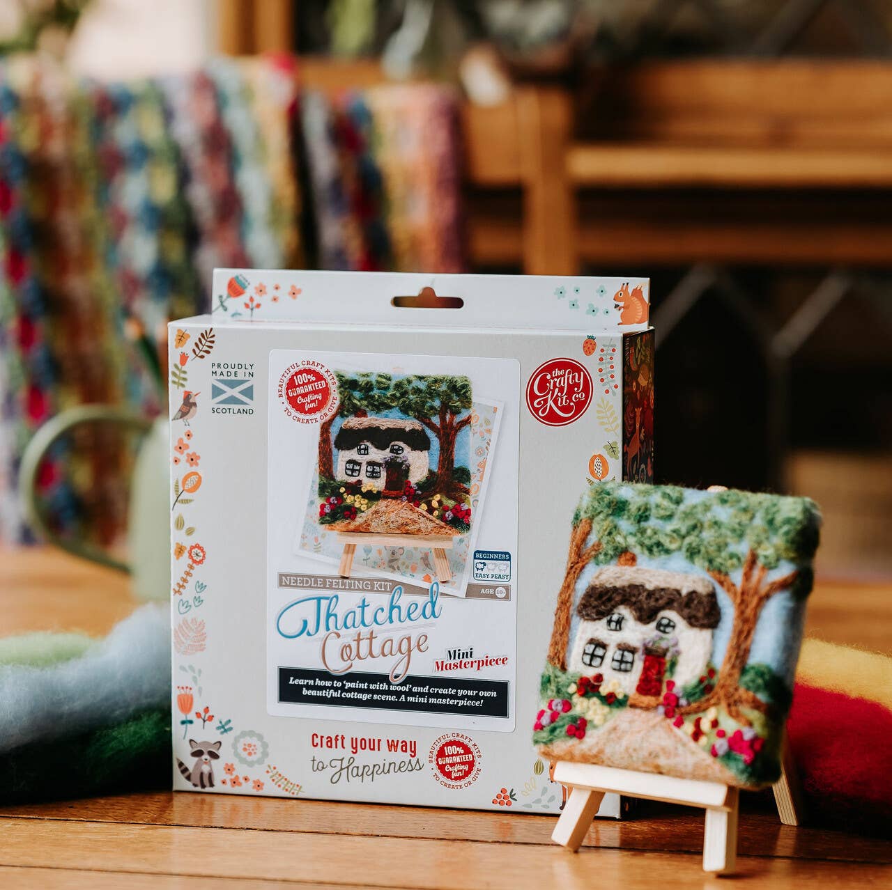 π Sale! Paint with Wool Mini Masterpiece: Thatched Cottage Craft Kit