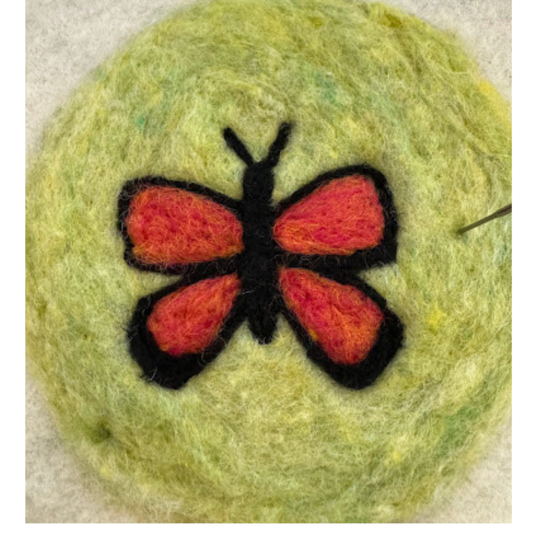 Monarch Butterfly - Felted Landscape in a Hoop
