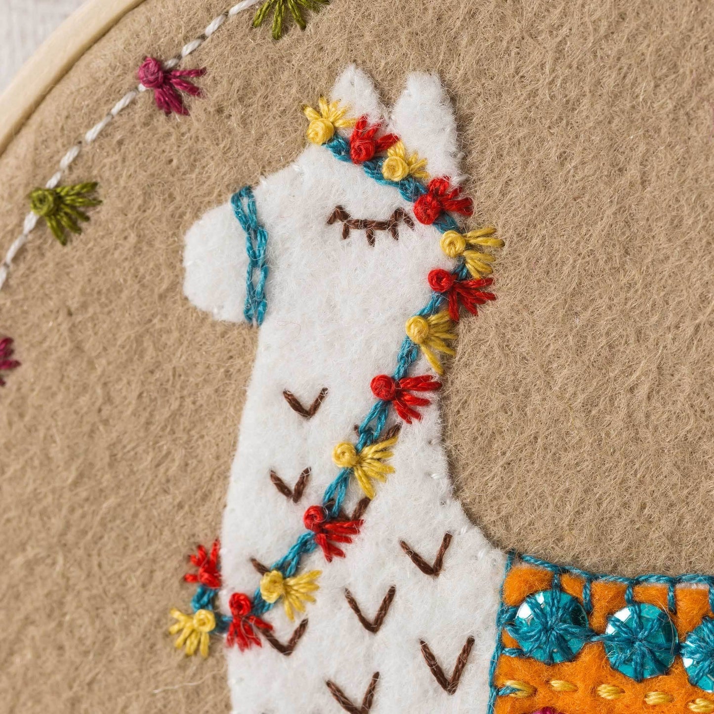 Llama Appliqué Hoop Craft Kit