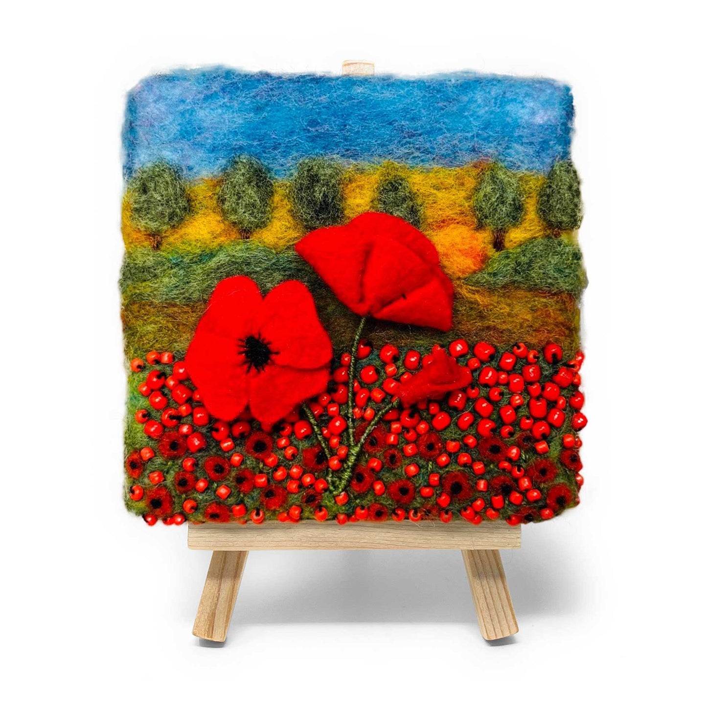 Poppies at Sunrise Needle Felt Kit : Mini Masterpiece Series