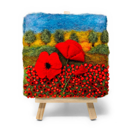 Poppies at Sunrise Needle Felt Kit : Mini Masterpiece Series