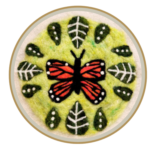 Monarch Butterfly - Felted Landscape in a Hoop