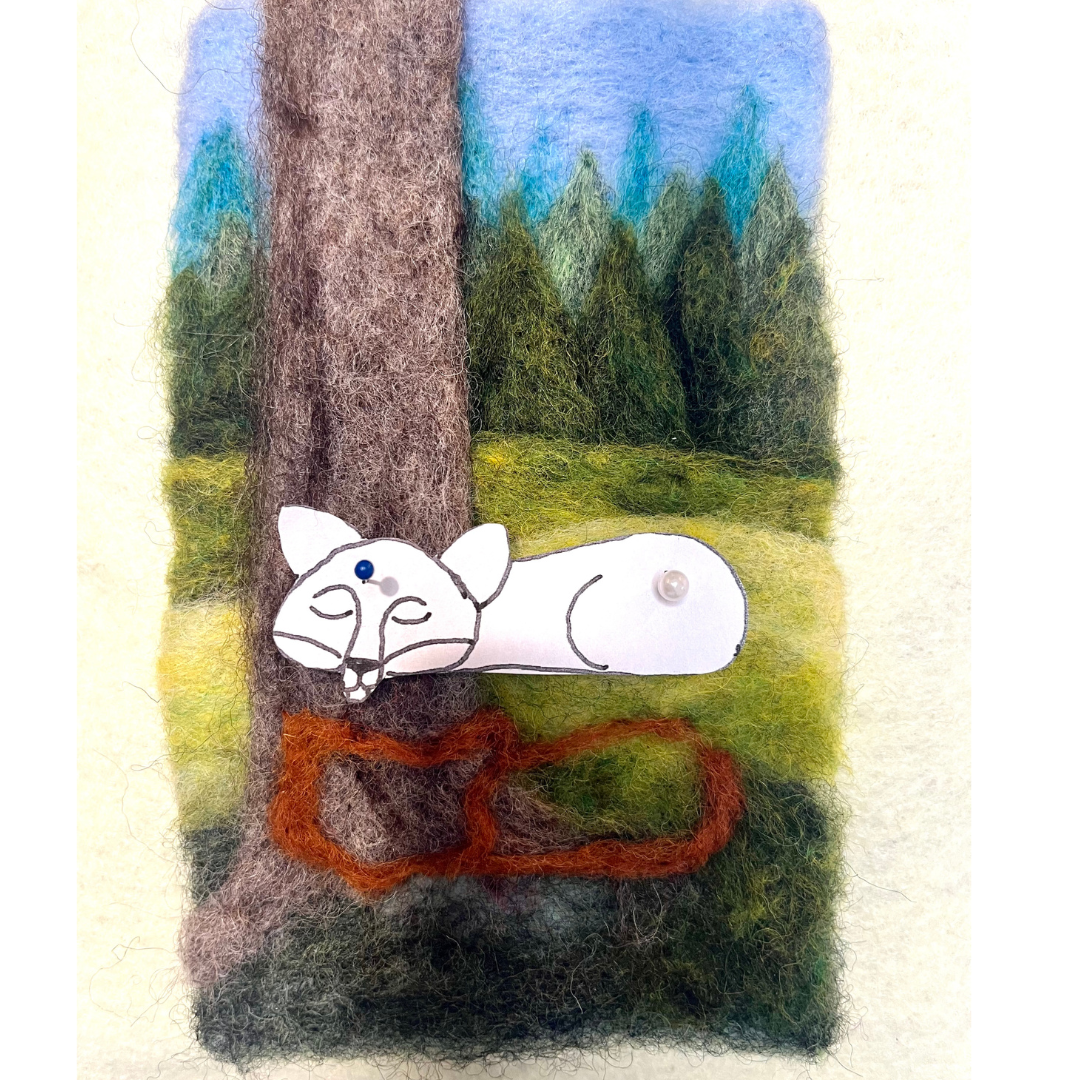 π Sale! Nap Time - Cute Fox Landscape Needle Felting Kit