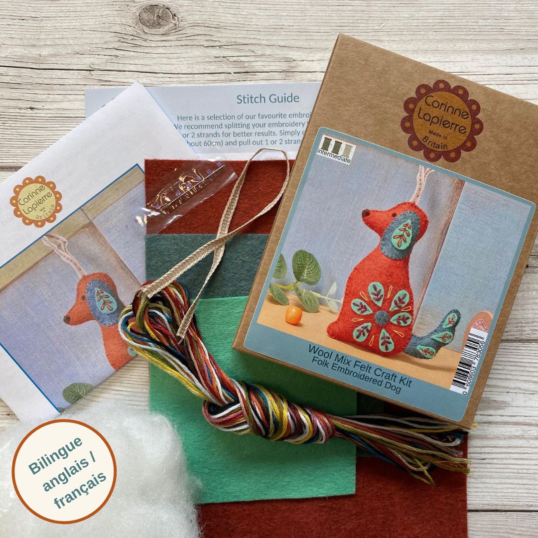 🎀 Sale! Folk Embroidered Dog Felt Craft Mini Kit