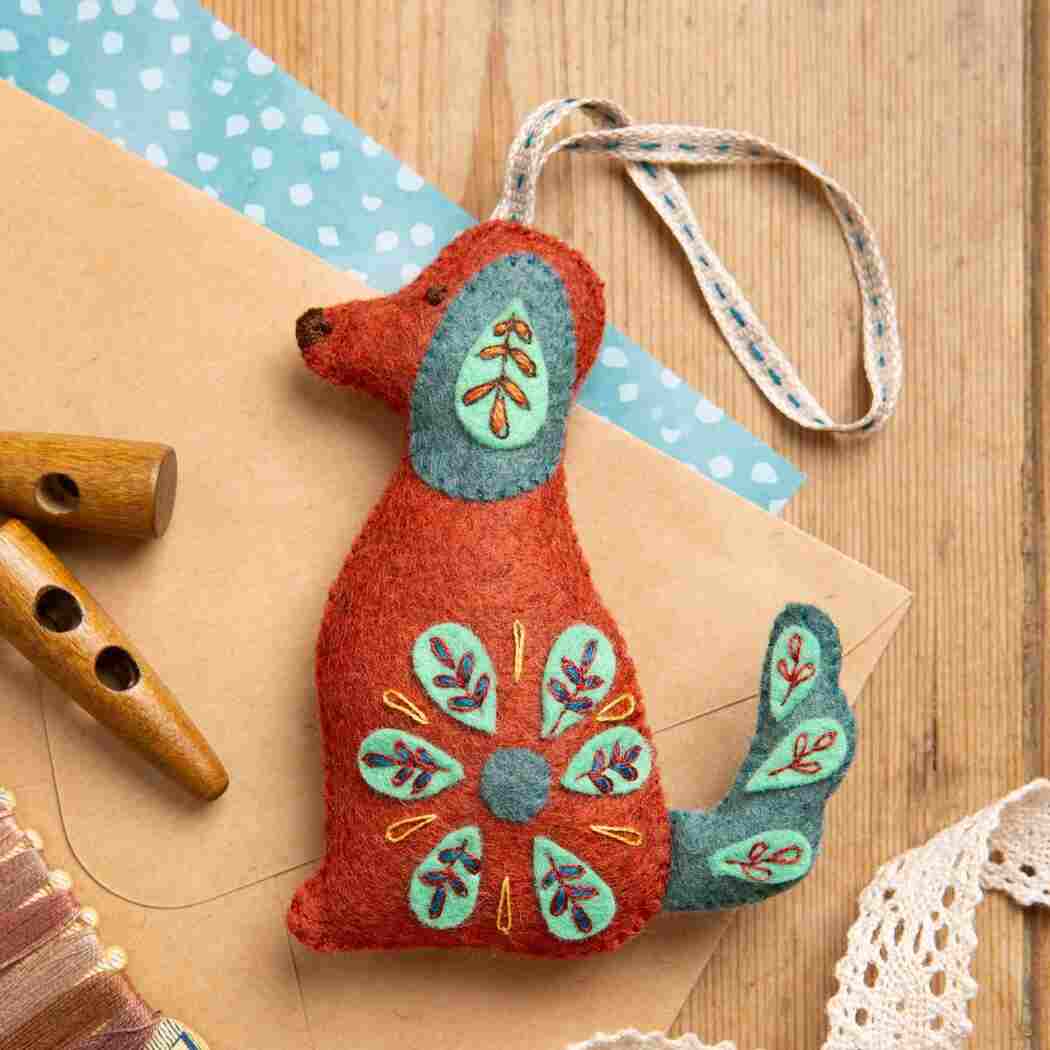 🎀 Sale! Folk Embroidered Dog Felt Craft Mini Kit