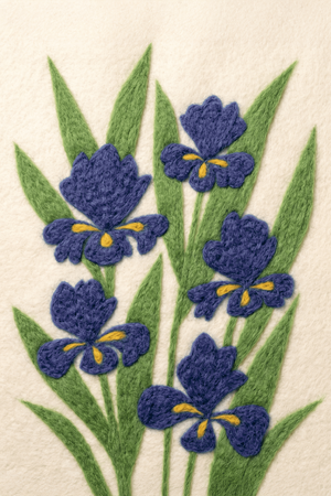 Dwarf Lake Iris - Felted Art