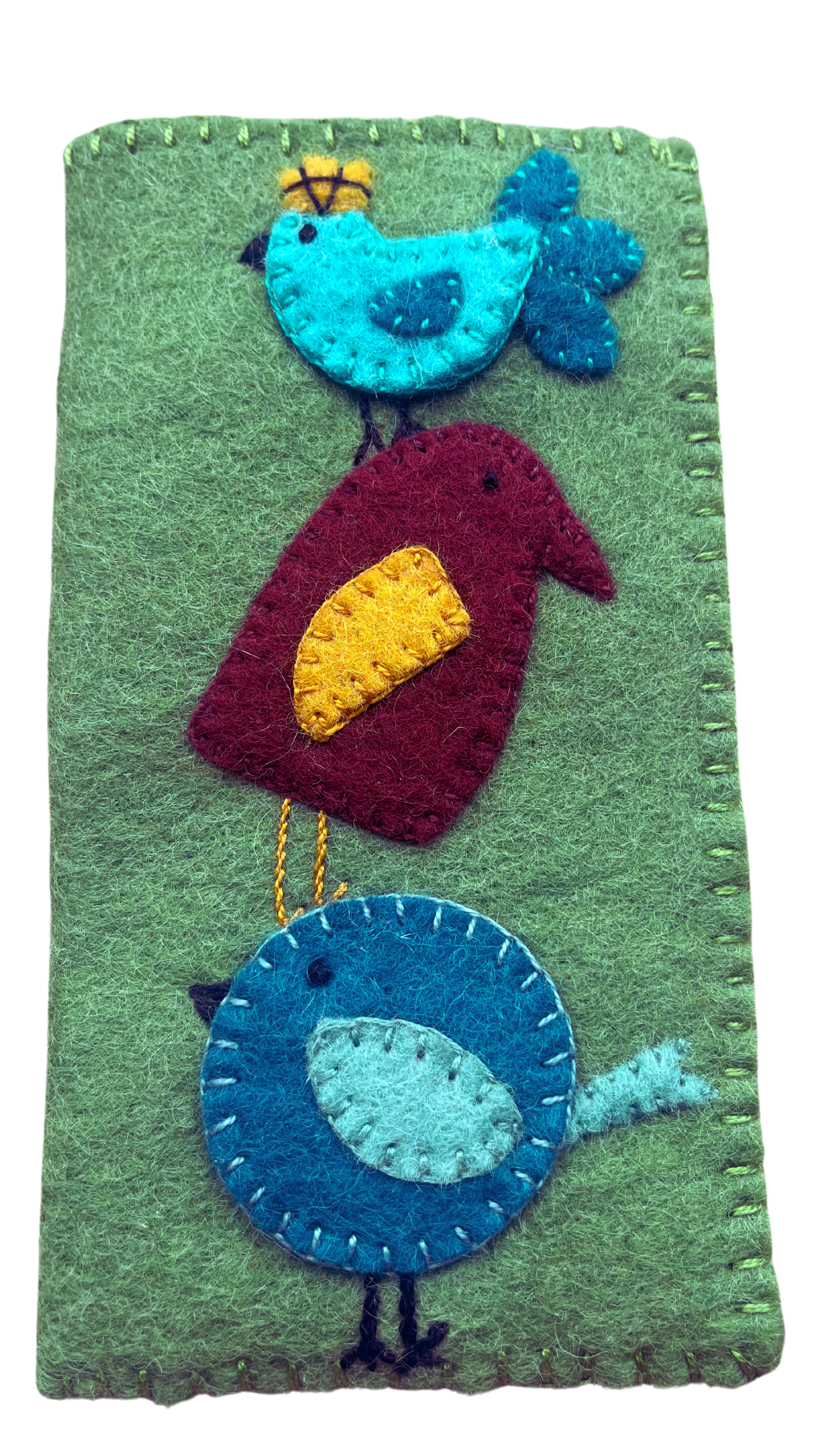 Silly Birds Felt Eye or Sun Glasses Case