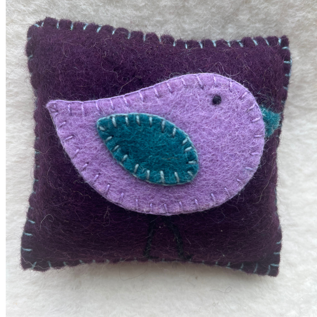 Folk Bird Wool Felt Pincushion Kit