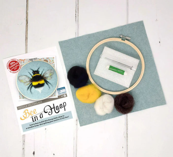 π Sale! Bee in a Hoop Needle Felting Craft Kit
