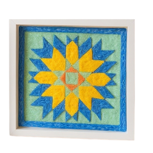 Sunburst Star Barn Quilt - Felted Quilt Square