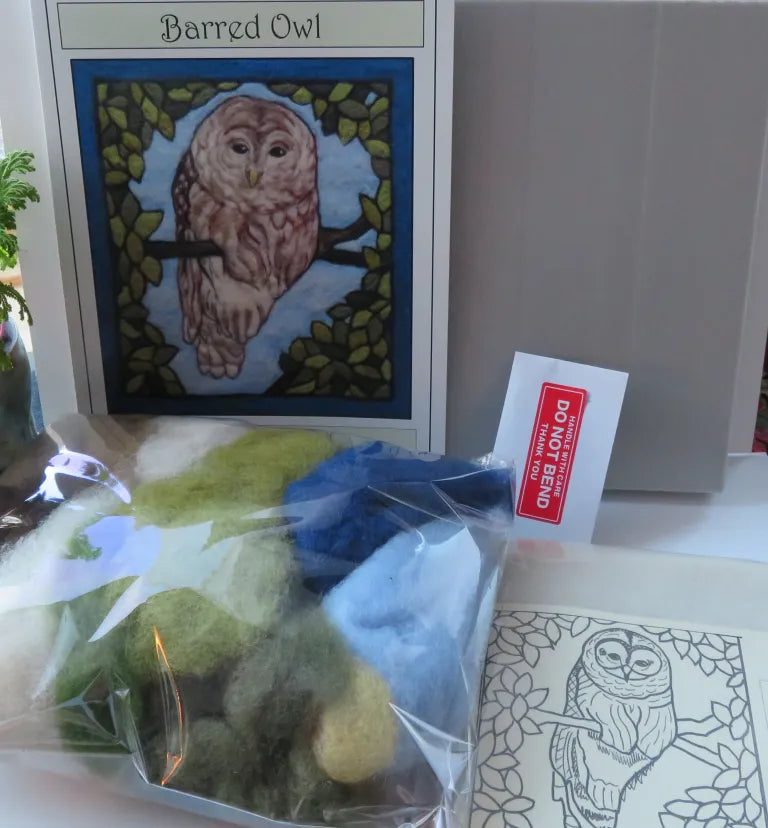 Barred Owl Folk Art Tapestry Needle Felting Kit