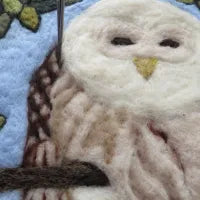 Barred Owl Folk Art Tapestry Needle Felting Kit