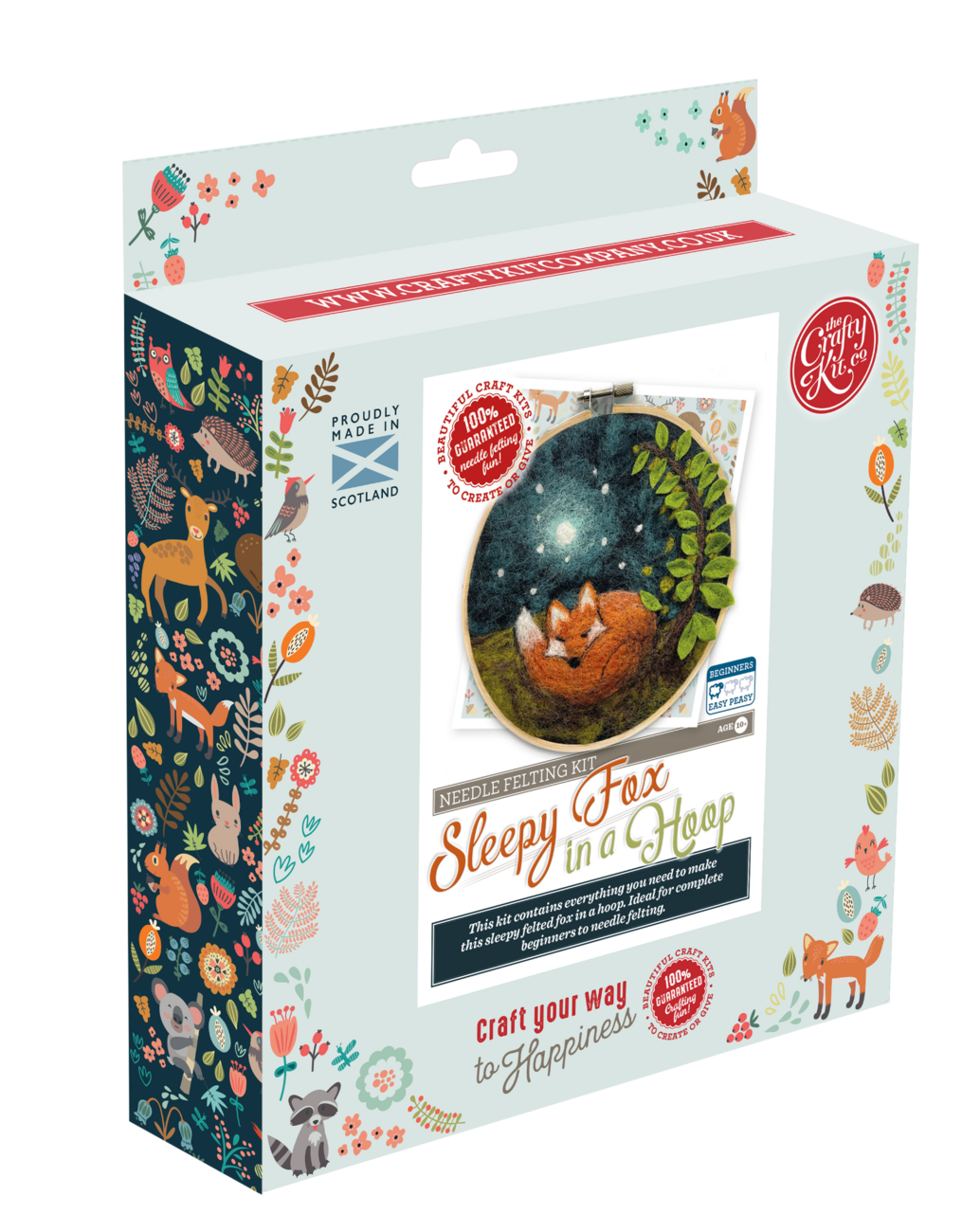 SALE! Sleepy Fox in a Hoop Needle Felt Craft Kit