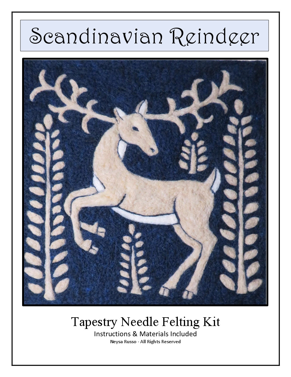 Scandinavian Deer Folk Art Tapestry Needle Felting Kit