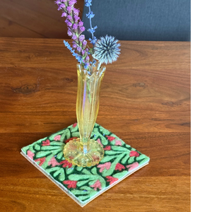 Bellflower Bold Blooms - Felted Art Tile