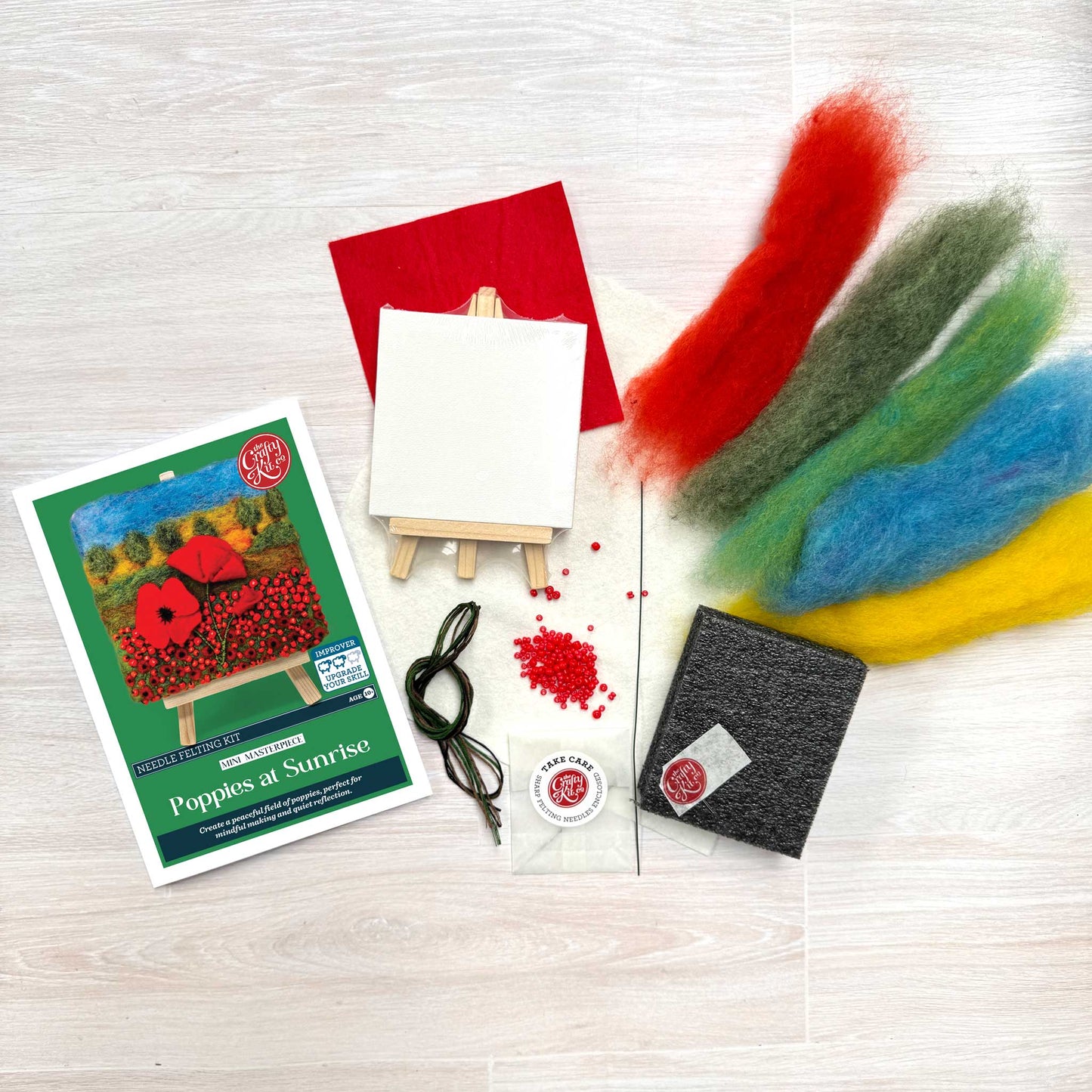 Poppies at Sunrise Needle Felt Kit : Mini Masterpiece Series