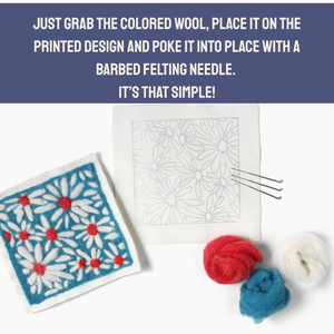 Daisy Bold Blooms - Felted Art Tile