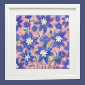 Rocky Mountain Columbine- Felted Art Tile