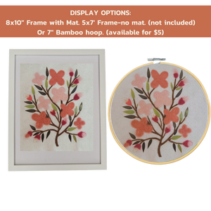 Peach Blossom - Felted Art