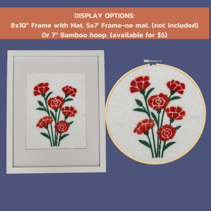 Red Carnation - Felted Art