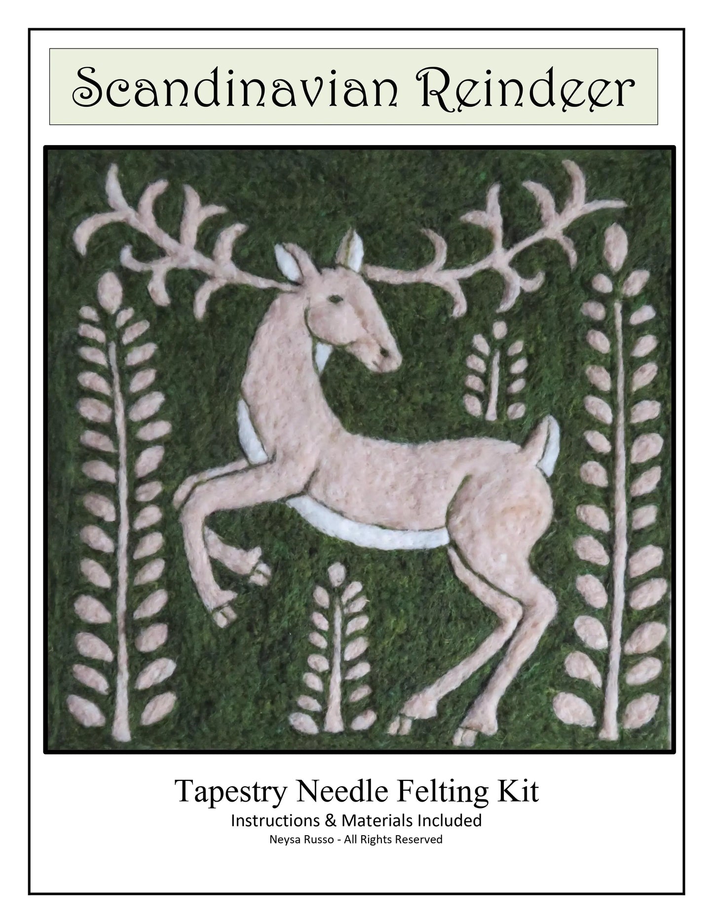 Scandinavian Deer Folk Art Tapestry Needle Felting Kit