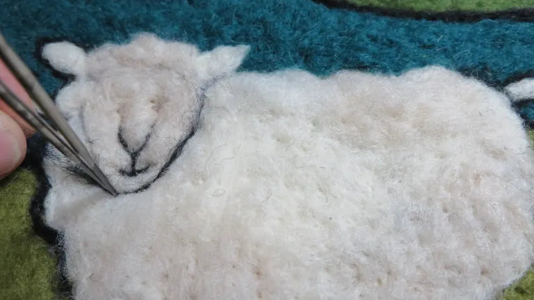 Sheep in a Meadow Folk Art Tapestry Needle Felting Kit