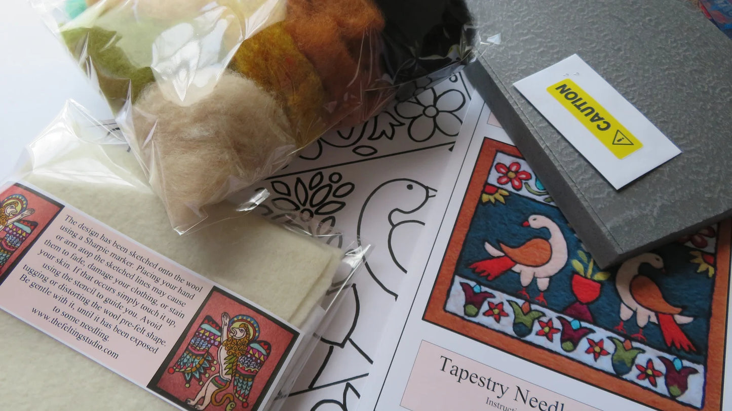 Swedish Geese Folk Art Tapestry Needle Felting Kit