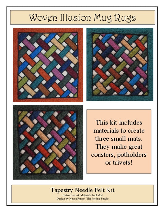 Woven Illusions Coasters / Mug Rugs Needle Felting Kit