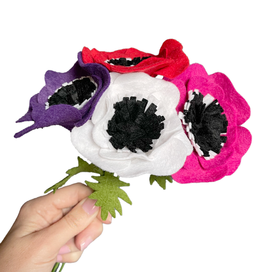 🎀 Sale! Felt Anemones Flower Craft Kit