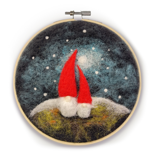 🎀 Sale! Nordic Gnomes in a Hoop Needle Felting Craft Kit