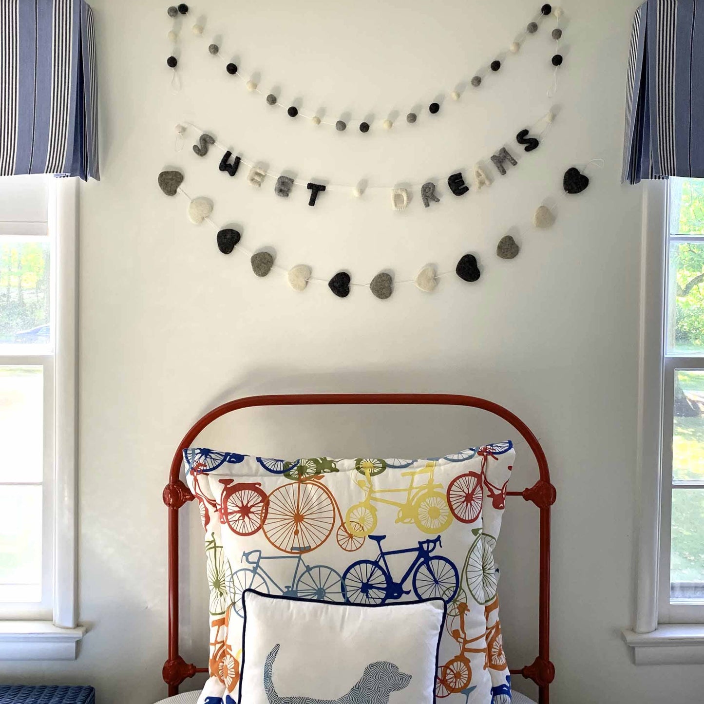 Heart Felt Garland - Kids' Room Decor: Multi-color