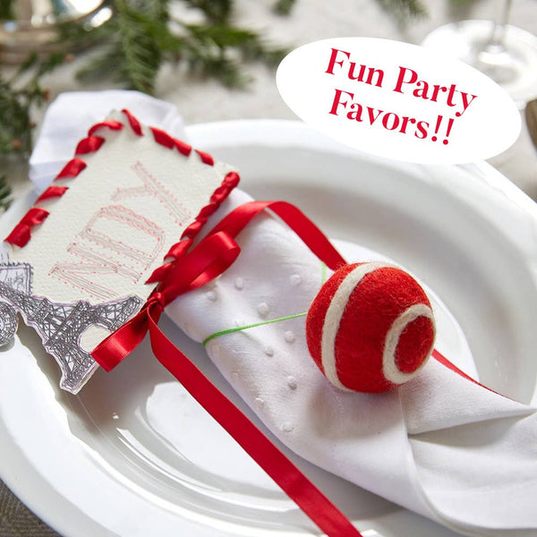 CHRISTMAS BALLS Felt Ornaments - 5 pc Set