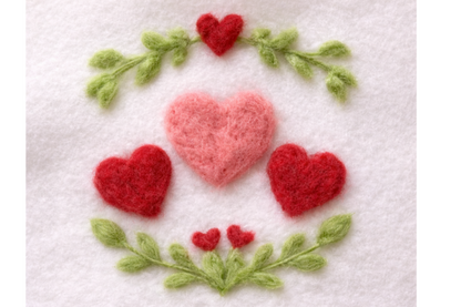 Valentine Heart Needle Felting Kit (Set of 3 Cards)