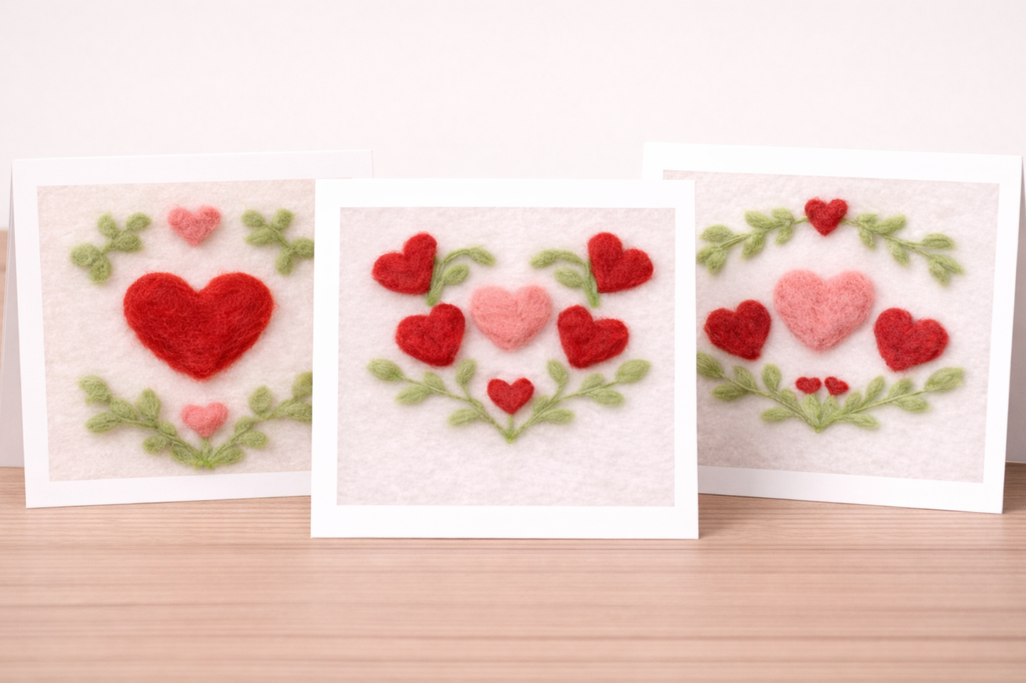 Valentine Heart Needle Felting Kit (Set of 3 Cards)