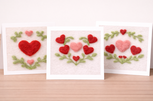Valentine Heart Needle Felting Kit (Set of 3 Cards)