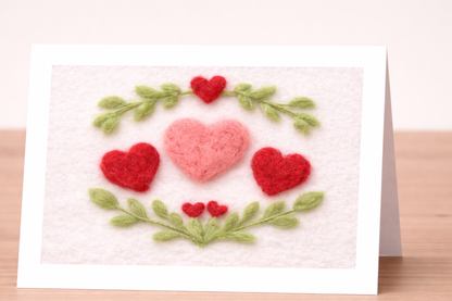 Valentine Heart Needle Felting Kit (Set of 3 Cards)