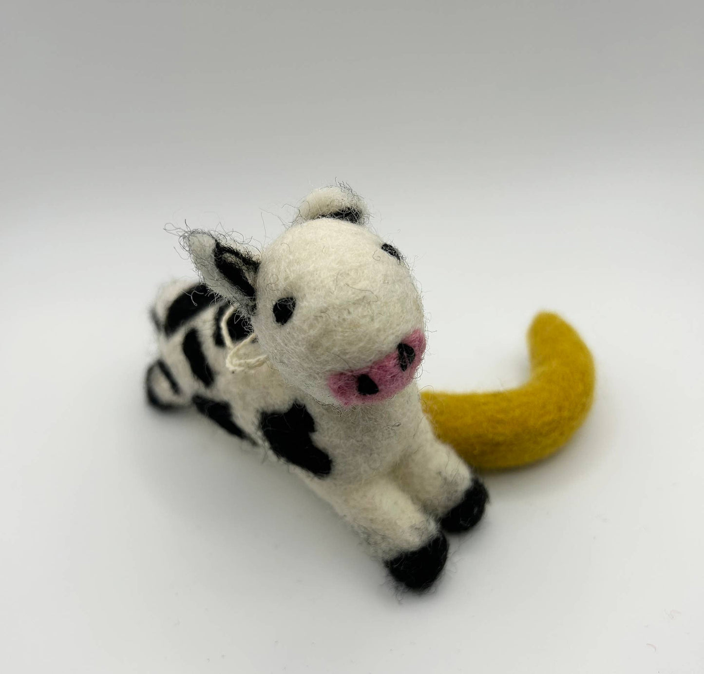 Cow Jumping Over The Moon Felted Wool Decoration / Ornament