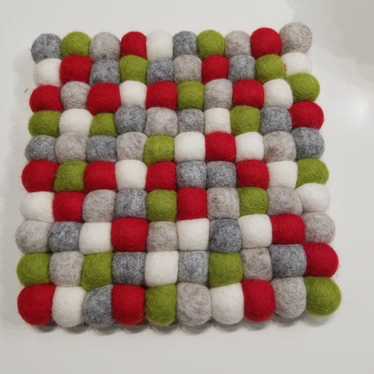 Traditional Felted Wool Trivets - Handmade - Round, Square, Colorful & Neutral!