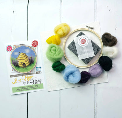 Beehive in a Hoop Needle Felting Craft Kit