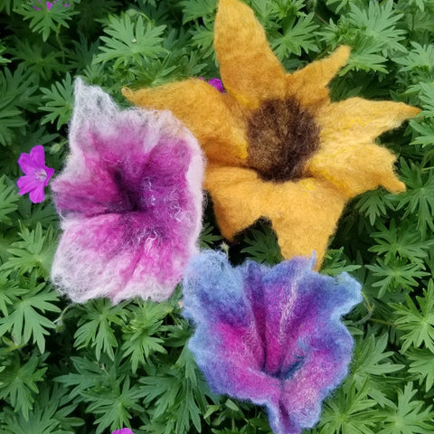Wet Felted Flowers - October 7