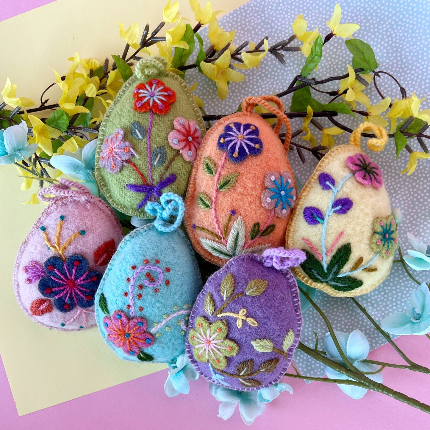 Embroidered Easter Egg Ornament