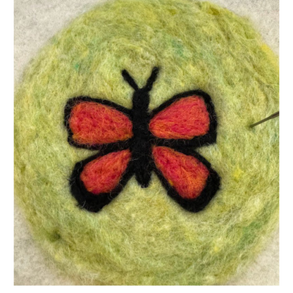 Monarch in Autumn - Felted Landscape in a Hoop