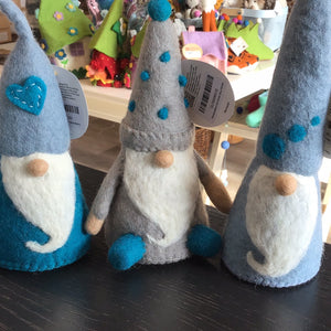 Winter Blue Felt Gnome for a Table or Mantle