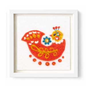 Folk Bird Folk Hen - Felted Art