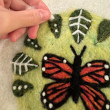 Monarch Butterfly - Felted Landscape in a Hoop