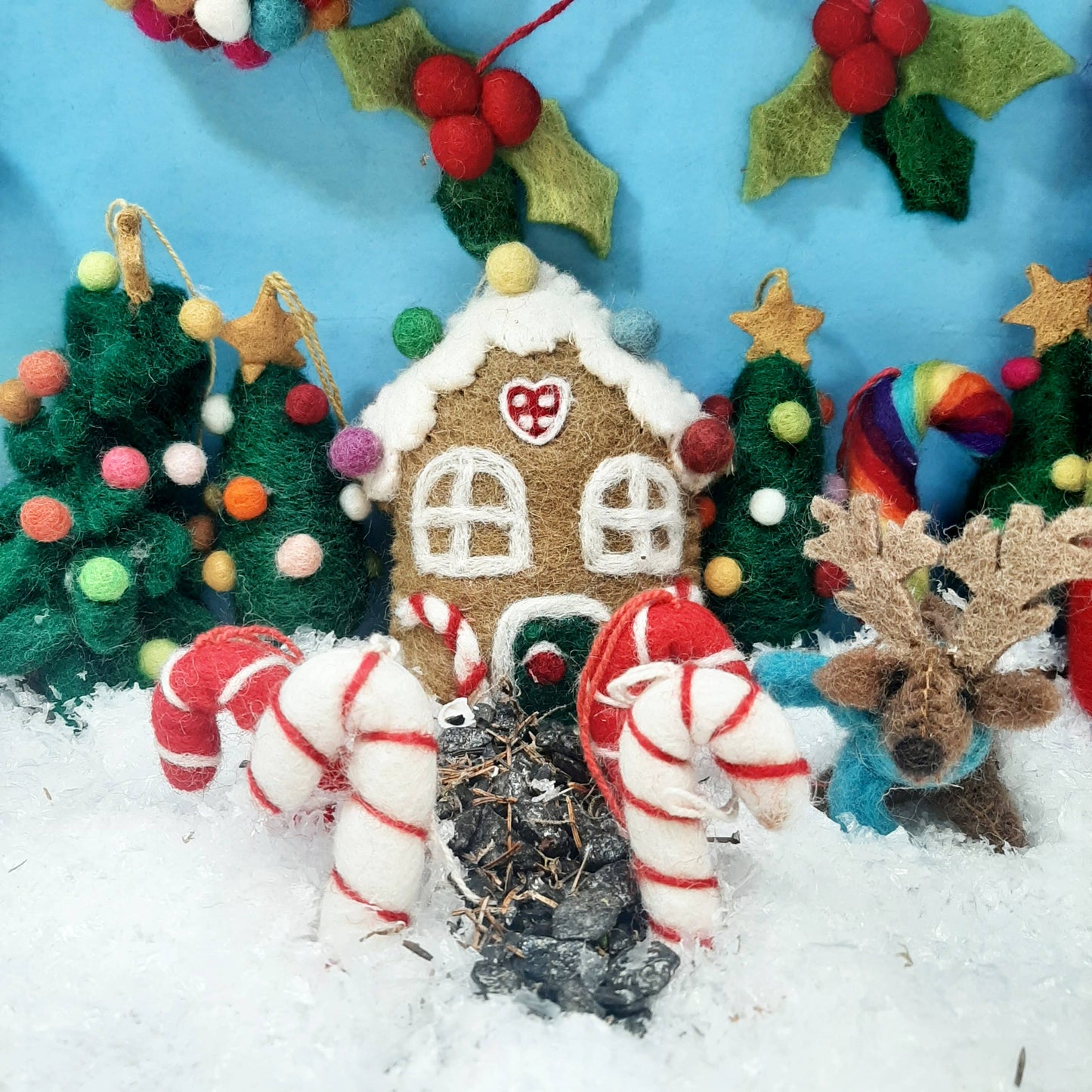 Handmade Felt Gingerbread House Ornament