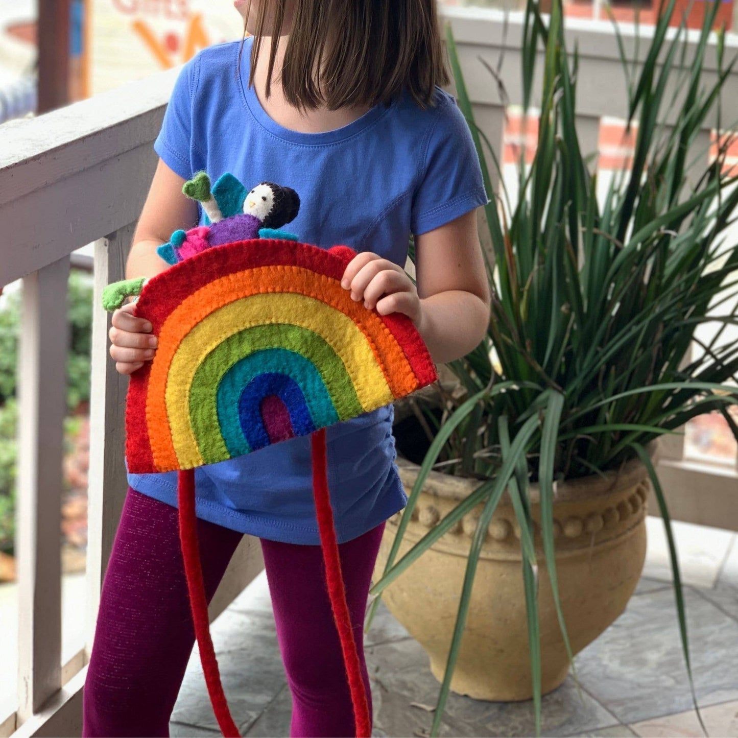 Kids' Rainbow Felt Crossbody Bag